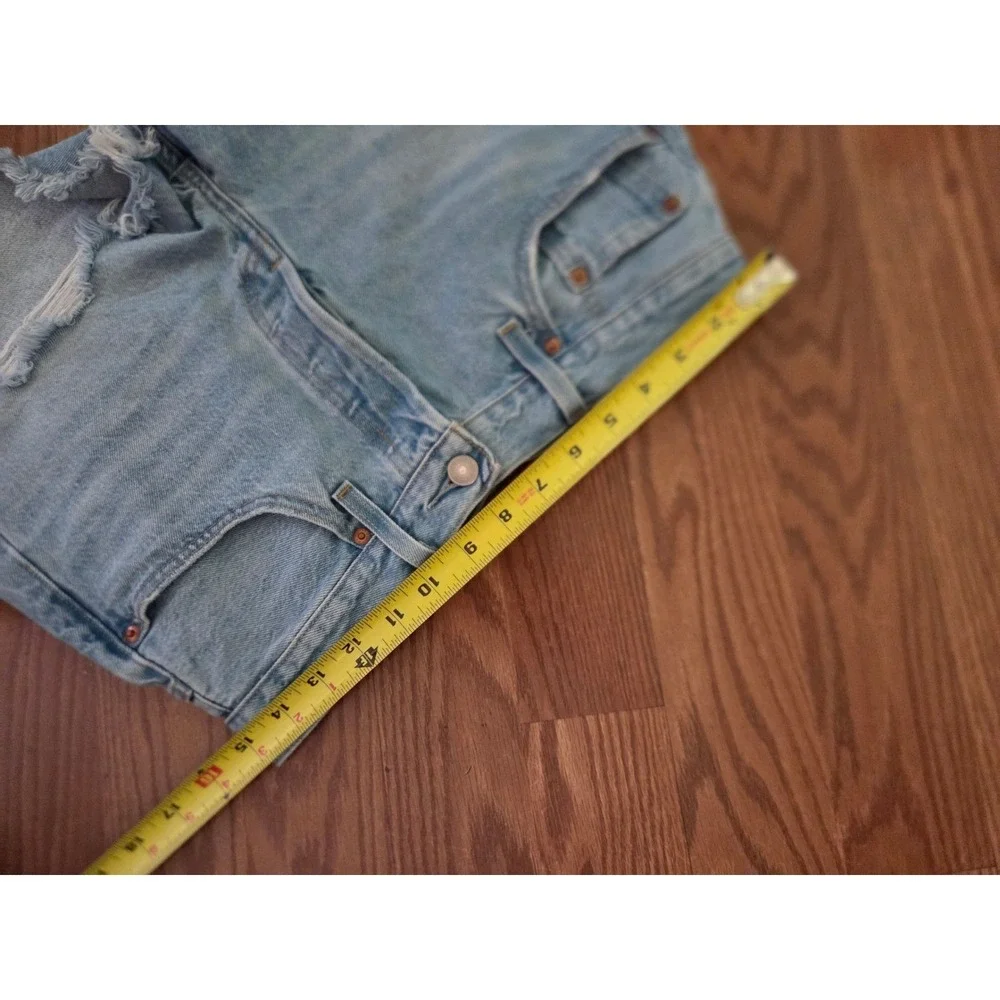 Levis 501 Original High Rise‎ Distressed Denim Shorts Light Wash W28 Button Fly